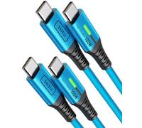 INIU Cavo USB Type-C to Type [2m+2m, Blu] 100W PD 5A Cavo USB C USB C QC4,0 Nylon di Ricarica Rapida Tipo C a USB C compatibili con Samsung S21 S20 Note iPad MacBook Pro Huawei Xiaomi.