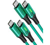 INIU Cavo USB Type-C to Type [2m+2m, Verde] 100W PD 5A Cavo USB C USB C QC4,0 Nylon di Ricarica Rapida Tipo C a USB C compatibili con Samsung S21 S20 Note iPad MacBook Pro Huawei Xiaomi.