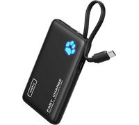 INIU Mini Power Bank, caricabatterie portatile a ricarica rapida da 10000 mAh, cavo USB C integrato, porte USB C/A, batteria per accessori da viaggio, torcia elettrica Powerbank per iPhone 17/16 Pro