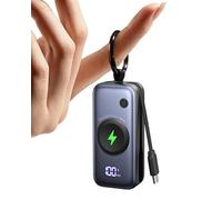 INIU Power Bank per Apple Watch, 5000mAh Caricabatterie Portatile con Cavo Integrato, Batteria da Viaggio Sottile con Portachiavi e LCD Display per iWatch 10/9/8/Ultra2/Ultra/SE, iPhone 16/15 etc
