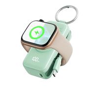 INIU Power Bank per Apple Watch, 5000mAh Caricabatterie Portatile con Cavo Integrato, Batteria da Viaggio Sottile con Portachiavi e LCD Display per iWatch 10/9/8/Ultra2/Ultra/SE