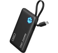 INIU Power Bank, Sottile 20W 10000mAh PowerBank con Cavo Integrato, Ricarica Rapida PD3.0 QC4.0 USB C Input & Output Caricatore Portatile per per iPhone 16 15 14 Pro Max Plus Samsung Huawei iPad Pro