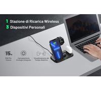INIU RICARICA 15W CARICATORE WIRELESS 3 IN 1 PER IPHONE APPLE WATCH E AIRPODS