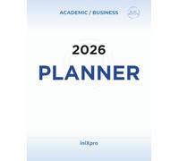 iniXpro 2026 Planner - Academic & Business Weekly & Monthly Planner, January 2026-December 2026 + Bonus January 2027, 8.5" x 11", Time Blocks, Checkmark Boxes, Large Writing Space, Blue Edition