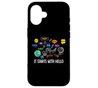 Inizia con Hello Friendship Inclusion Language Teacher Custodia per iPhone 16