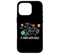 Inizia con Hello Friendship Inclusion Language Teacher Custodia per iPhone 16 Pro