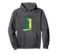 Inizia con Hello Green: Opens Doors Inspirational Art Felpa con Cappuccio, Unisex per Adulti, Grigio Scuro, S