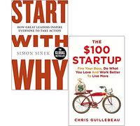 Inizia con Why di Simon Sinek e The $100 Startup di Chris Guillebeau Set di 2 libri