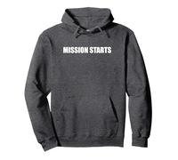 Inizia la Missione Felpa con Cappuccio, Unisex per Adulti, Grigio Scuro, XL