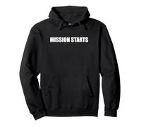 Inizia la Missione Felpa con Cappuccio, Unisex per Adulti, Nero, XL