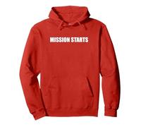 Inizia la Missione Felpa con Cappuccio, Unisex per Adulti, Rosso, XL