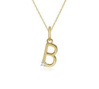 Iniziale B Diamante Lettera Collana IN 9ct Oro Giallo