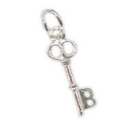 Iniziale B Lettera B Piccolo charm chiave in argento sterling .925 x 1 lettere