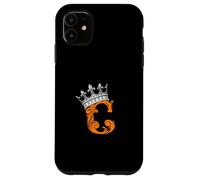 Iniziale C di colore arancione + grafica arancione corona Custodia per iPhone 11