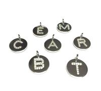 INIZIALE LETTERA COLLANA CON ZIRCONI CIONDOLO IN ARGENTO