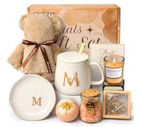 Iniziale M Regalo Donna Compleanno, Cofanetto Regalo Donna con Candele Profumate Collana Sali da Bagno, Idee Regalo Originale Utile, Regalo Festa Della Mamma, Regalo Mamma Amica Compleanno