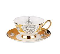 Inizio pomeriggio tazza di tè semplice e semplice tazza di caffè e piattino, ordinaria e semplice