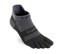 Injinji 2.0 Men's Run Midweight No Show Toesocks, Black/Gray, Medium