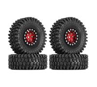 INJORA 1,0 Beadlock Ruota S5 Super Morbido Appiccicoso Pneumatici Cingolati per TRX4M Axial AX24 SCX24 FCX24 Enduro24 Upgrade,Rosso