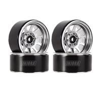 INJORA 1.9 Cerchi Ruota Beadlock per 1:10 RC Crawler Axial SCX10 PRO SCX10 III TRX4 VS4-10 Redcat Gen 8 7 PRO Enduro,Lega Metallica,107g/pz (Argento)