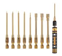 INJORA 8 in 1 RC Hex Screwdriver Nut Driver & Phillips Screwdriver Tool Set, 1/4" Drive Hex Bit Set, Allen Wrenches For 1/18 1/24 RC Mini Crawler Car Axial SCX24 AX24 FMS FCX24 TRX4M