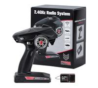 INJORA RC Trasmettitore RC 2.4GHz 6CH Controler e ricevitore con Gyro Remote Inside Receiver per 1/8 1/10 RC Car Boat Tanks Crawler TRX4 SCX10（T6FG）