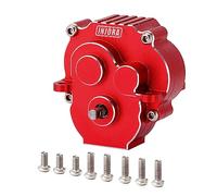 INJORA Trasmissione Scatola del Cambio con 16.6/1 Ingranaggi Pignone Alluminio CNC Set di Trasmissione Completo per 1/18 RC Crawler TRX4M Upgrade,Rosso