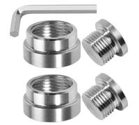 INJOYTEC 2PCS O2 tappo sensore di ossigeno e tappo tappi sensore di ossigeno in acciaio inox stile a gradini con tappi M18 X 1.5 filettatura universale per montaggio a passo e tappo