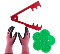 INJOYTEC Kit spelafili professionale per foglie di rosa, 3 pezzi, per rimuovere le spine delle rose, strumento di rimozione delle foglie e guanti da giardino per giardinaggio composizione floreale