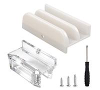 INJOYTEC M6219 Guida inferiore per porta scorrevole della doccia, guide in plastica per porte doccia in vetro, compatibile con scanalature per binari in vetro da 1/2" e 3/8"