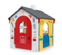 INJUSA - Casetta per Bambini Playhouse 'School Party', Casetta da Giardino per Bambini dai 3 ai 6 Anni, con 2 Porte d'Ingresso, Chiavistello, Cassetta Della Posta, e 2 Finestre, Multicolore