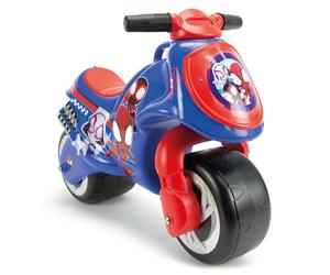 INJUSA - Moto Cavalcabile Neox Spidey, Primi Passi per Bambini da 18-36 Mesi, con Decorazione Permanente, Ruote Larghe in Plastica e Maniglia per Il Trasporto, Colore Blu e Rosso