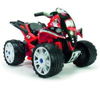 INJUSA - Quad Elettrico The Beast, per Bambini 2-4 Anni, Batteria 12V, con Pedale dell'Acceleratore, Freno Elettrico, Retromarcia, Ruote Larghe in Plastica, Velocità Massima 5-6 km/h, Colore Rosso
