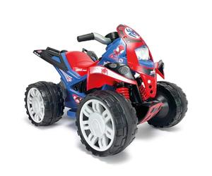 INJUSA - Quad Elettrico The Beast Spidey per Bambini 2-4 Anni, Batteria 12V, Pedale Acceleratore, Freno Elettrico, Retromarcia, Ruote Larghe in Plastica, Velocità 5-6 km/h, Blu