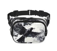 Ink Crow - Marsupio multifunzione stampato, unisex, alla moda, per viaggi e sport