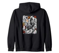 Ink Cuts Deep Samurai Calligrafia Giapponese Felpa con Cappuccio
