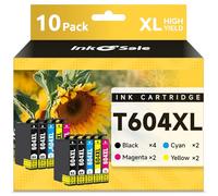 INK E-SALE T604XL Cartucce d'inchiostro compatibili per Epson T604XL 10-Pack per Expression Home XP-3200 XP-3205 XP-4200 XP-4205 XP-2200 XP-2205 WorkForce WF-2910 WF-2930 WF-2935 WF-2950