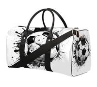 Ink Football - Borsone pieghevole da viaggio, impermeabile, per sport, palestra, con spallacci