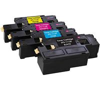 Ink Inspiration Kit 4 Toner Compatibili per Dell C1660, C1660W, C1660DW, C1660CN, C1660CNW | Nero: 1.250 Pagine & Ciano/Magenta/Giallo: 1.000 Pagine