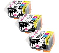 Ink Inspiration® Sostituzione per Canon PGI-5 CLI-8 Cartucce d'inchiostro Kit 12, Compatibile con Canon Pixma iX4000 iX5000 iP3300 iP3500 MP510 MP520 MX700, Nero/Ciano/Magenta/Giallo