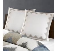 INK+IVY 100% Cotton Euro Sham Federa Decorativa Quadrata Europea, Chiusura con Cerniera Nascosta (Cuscino Non Incluso), Cotone, Geo Bianco, 26" x 26"