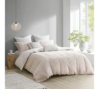 INK+IVY Set copripiumino in cotone, design jacquard ritagliato con stampa a diamante, per tutte le stagioni, biancheria da letto accogliente alternativa con federe abbinate, matrimoniale/queen (223,5
