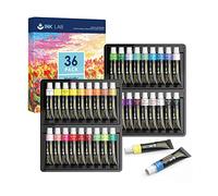 INK LAB Pitture Acrilici Metallizzati 36 Tubi 12ml Colori Acrilici Metallici Set per Dipingere Atossici Non Sbiadiscono per Tela Legno Carta Ceramica Artisti Principianti Bambini,Ricchi di Pigmenti