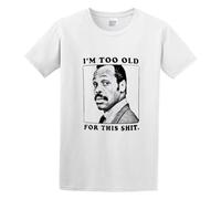 Ink Portrait Fashion I'm Too Old for This Shit Letter Mens Short Sleeve White 3XL