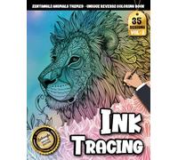 Ink Tracing Book For Adults: Beautiful zentangle Animal Tracing Artwork with Watercolor Themes for Relaxation, Mindfulness, and Easy Creativity