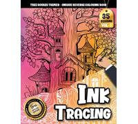 Ink Tracing Book For Adults: Cozy Tree House Illustrations With Watercolor Backgrounds for Relaxing Tracing and creativity