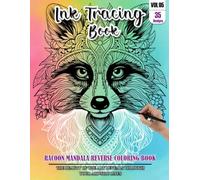 Ink Tracing Book for Adults: Stress relief reverse Racoon Mandala ink tracing book for adults: mindfully Follow white lines to Uncover 35 Racoon ... pages a perfect gift for Racoon lovers(Vol-5)