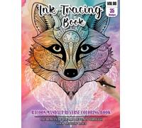 Ink Tracing Book for Adults: Stress relief reverse Racoon Mandala ink tracing book for adults: mindfully Follow white lines to Uncover 35 Racoon ... pages a perfect gift for Racoon lovers(Vol-9)