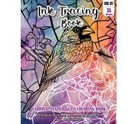 Ink Tracing Book: Stress relief reverse Cardinal stained glass Coloring Book for adults: mindfully Follow white lines to Uncover 35 cute Cardinal arts ... a perfect gift for Cardinal lovers (VOL-1)