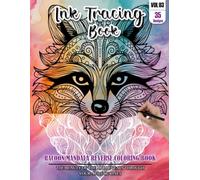 Ink Tracing Book: Stress relief reverse Racoon Mandala ink tracing book for adults: mindfully Follow white lines to Uncover 35 Racoon Mandala arts | ... pages a perfect gift for Racoon lovers(Vol-3)
